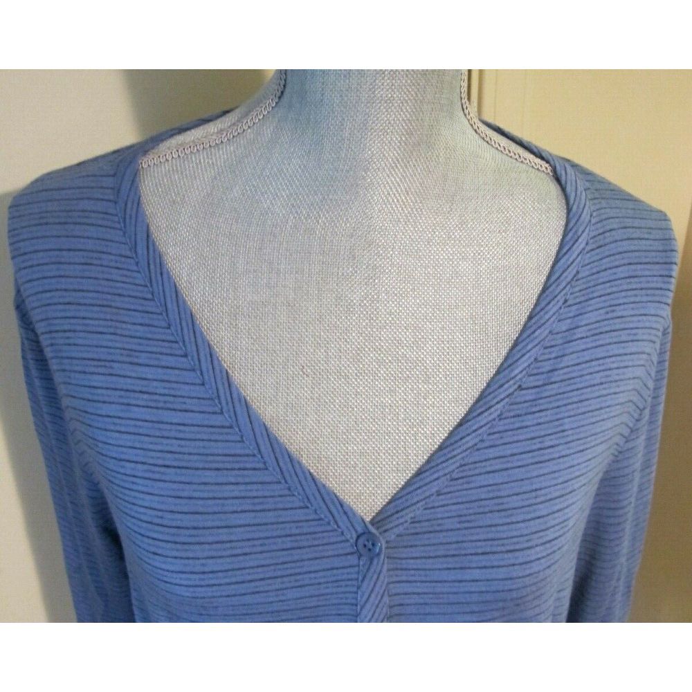Women's Small EVERLEIGH Striped Button Front Tie Long Sleeve Top - NWT‎ - Picture 2 of 6